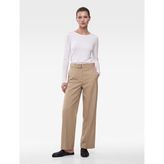 Slim Fit Bisiklet Yaka Uzun Kollu Viskon Basic Bluz