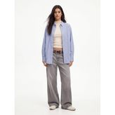 Slim Fit Boğazlı Yaka Ekru Sweatshırt