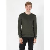 Slim Fit Haki Erkek Kazak