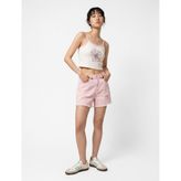 Slim Fit İp Askılı Çiçek Baskılı Pamuklu Bluz