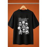 Slipknot Baskili Oversize Tisort - Siyah - XL