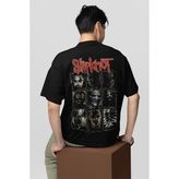 Slipknot Baskılı Unisex Oversize Tişört - 01 Siyah