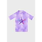 Slipstop Delicate Baskılı Uv Korumalı Kısa Kollu Mayo Kız Çocuk T Shirt ST2612000001 LİLA