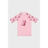 Slipstop Kiki Baskılı Uv Korumalı Kısa Kollu Mayo T Shirt Kız Çocuk T Shirt ST2612000002 - Pembe - 6 - 7 Yaş