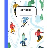 Slopes, Notes & Ski Composition Notebook: 120 Pages, Wide Ruled, 7.5"x9.25" - Composition Size, Matte Cover