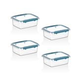 Smartware 4'lü Set Press - Lock Saklama Kabı 360 ml - Mavi
