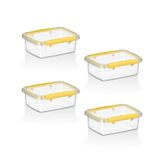 Smartware 4'lü Set Press - Lock Saklama Kabı 360 ml - Sarı