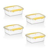 Smartware 4'lü Set Press - Lock Saklama Kabı 820 ml - Sarı