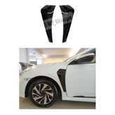 SML Dizayn Honda Civic Fc5-Fk7 Çamurluk Venti Kalın Aksesuar Parlak Siyah 2016-2021