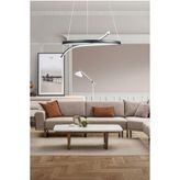 Snake Modern Tasarım Siyah Renk Beyaz Ledli Yatak Odası - Cafe - Mutfak - Salon LED Avize - Metal