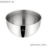 Sofram 18 cm Çelik Kase 2 Litre - 2 lt