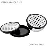 Sofram 4 Parça 12 cm Rendeli Saklama Kabı - 0,6 ml - Siyah - Gümüş