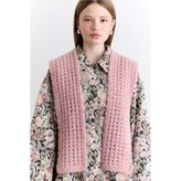 Soft Dokulu Yakalı Şal Pembe