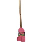 Soft Mop Mikrofiber Havlu Paspas Mop Ucu Ahşap Sapı Takım - Pembe