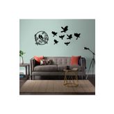 softclass Modern Serçe+7 Kuş Ahşap Dekoratif Duvar Süsü