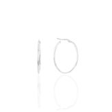 Söğütlü Silver Gümüş rodyumlu oval şarnel halka küpe [barcode]