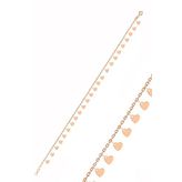 Söğütlü Silver Gümüş rose kalp pullu halhal