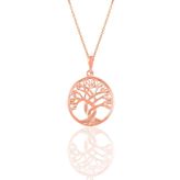 Söğütlü Silver Gümüş rose yaşam ağacı kolye