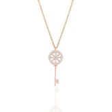 Söğütlü Silver Gümüş rose zirkon taşlı anahtar kolye [barcode]