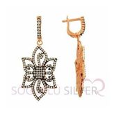 Söğütlü Silver rose zirkon taşlı küpe
