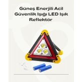 Solar Şarjlı Üçgen LED Park ve İkaz Lambası