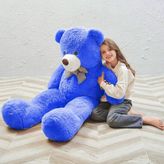 Sole 130 cm Papyonlu Dev Boy Peluş Ayı - Mavi