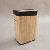Soley | Foldi | Bamboo Örme Çamaşır Sepeti - 40 x 30 x 60 cm - Siyah