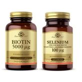 Solgar Biotin 5000 mcg 50 Kapsül + Selenium 100 Tablet