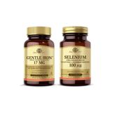 Solgar Gentle Iron 17 mcg 90 Kapsül + Solgar Selenium 100 Tablet