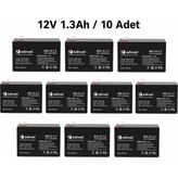 Solinved 12V 1.3AH Kuru Tip Akü (10 Adet)