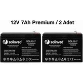 Solinved 12V 7AH Premium Kuru Tip Akü (2 Adet)