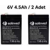 Solinved 6V 4.5AH Kuru Tip Akü (2 Adet)