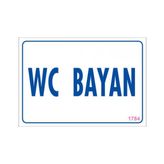 Sönsan Uyarı Levhaları "wc Bayan" Pvc 17,5*25