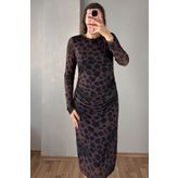 Sorridi Tül Drapeli Maxi Bisiklet Yaka Elbise