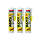 Soudal 3 Adet Soudal Şeffaf Silikon 280 Gr