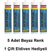 Soudal 5 Adet Silikonize Mastik Beyaz 500 gr