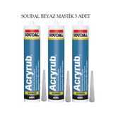Soudal Akrilik Silikonize 3x500 gr Beyaz Mastik