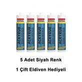 SOUDAL SİLİKONİZE MASTİK SİYAH 500 GR 5 ADET