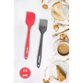 Spatula Ve Fırça Seti, Isıya Dayanıklı Yanmaz Yapışmaz Silikon Spatula Ve Yumurta Fırçası Set Renkli