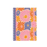 Spiralli Defter Çiçekler Pembe 19x25