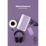 SPRANGE Tablet Ve Telefonlar İçin Bluetooth - Wireless Klavye Ve Mouse Set - Mor