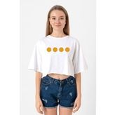 Squid Game Dalgona Candy Beyaz Kadın Crop Tshirt