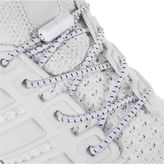 Srtfootcare Akıllı Vidalı Kilitli Elastik Outdoor Ayakkabı Bağcığı Yuvarlak Çizgili 100CM 1 Çift - Beyaz