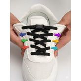 SRTfootcare Design Takbırak Yeni Nesil Kilitli Elastik Ayakkabı Bağcığı, Tak Bırak Akıllı Lastik Bağcık 1 Çift - Siyah