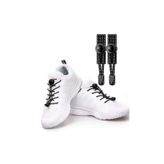 srtfootcare Yuvarlak Kilitli Elastik Ayakkabı Bağcığı 100cm 1 Çift Siyah Beyaz Kırçıllı