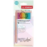 stabilo aquacolor pastel love 12 renk kuru boya kalemi 1612/7 - Yok