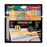 Stabilo Arty Kreatif Set 24’lü Pen+Point Renkli Keçeli Kalemler Çocuklar İçin Uzun Ömürlü