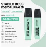 Stabilo Boss Fosforlu Kalem 1 Adet – Metin Işaretleme Kalemi - 70/116 PASTEL YEŞİL