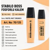 Stabilo Boss Fosforlu Kalem 1 Adet – Metin Işaretleme Kalemi - 70/125 PASTEL MAT TURUNCU