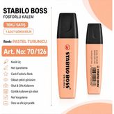 Stabilo Boss Fosforlu Kalem 1 Adet – Metin Işaretleme Kalemi - 70/126 PASTEL TURUNCU